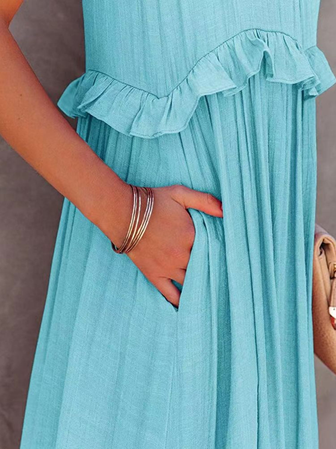 Hello Pockets Tiered Maxi Dress