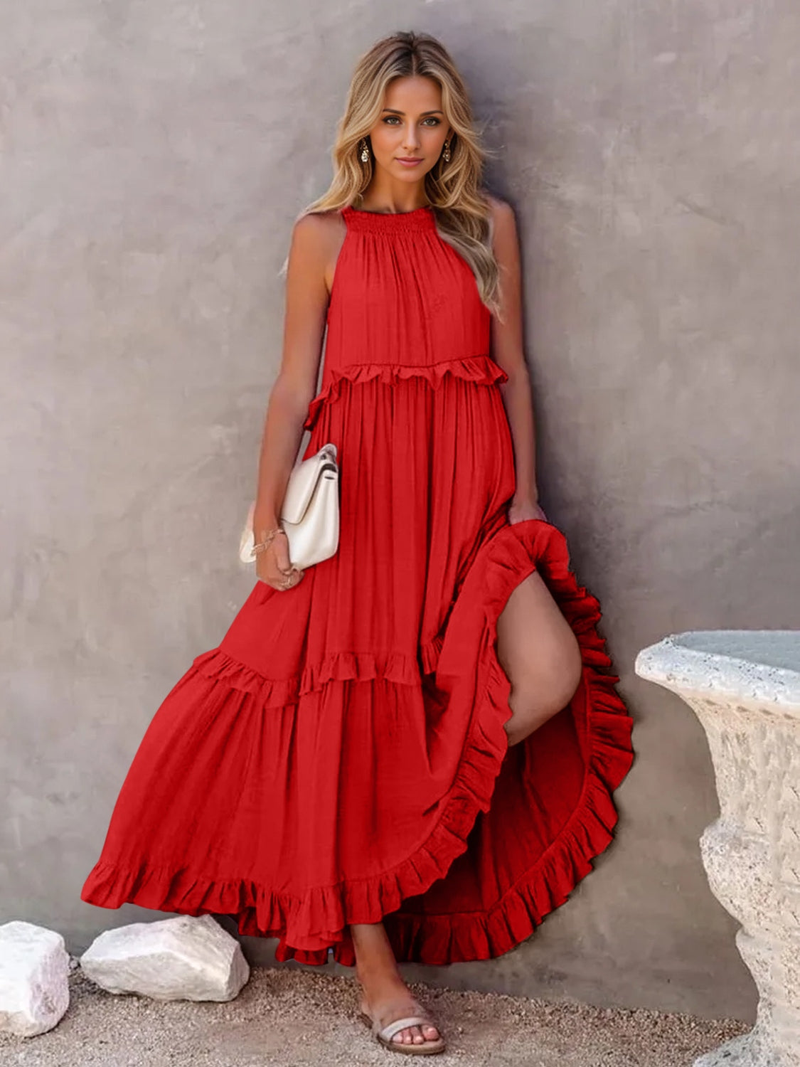 Hello Pockets Tiered Maxi Dress