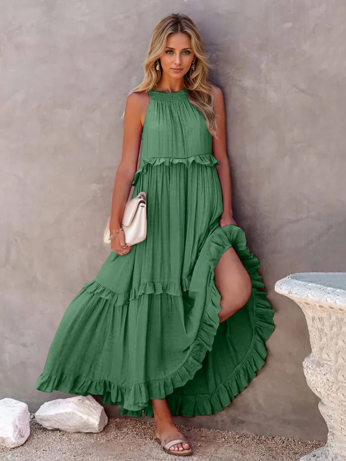 Hello Pockets Tiered Maxi Dress