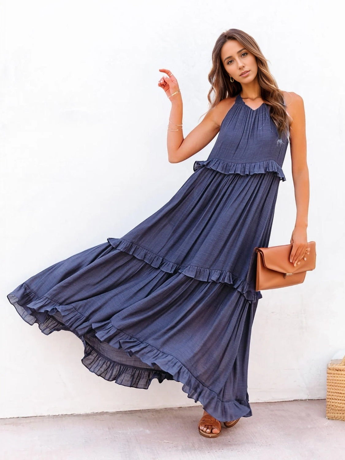 Hello Pockets Tiered Maxi Dress
