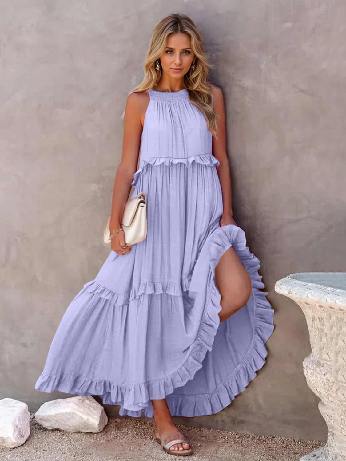 Hello Pockets Tiered Maxi Dress