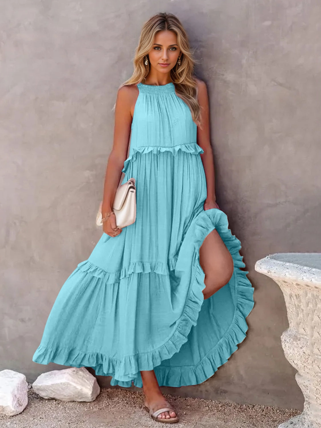 Hello Pockets Tiered Maxi Dress