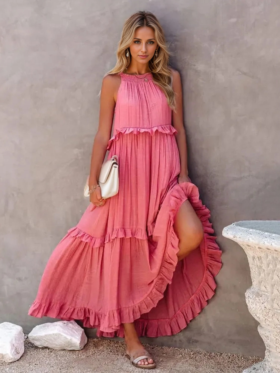 Hello Pockets Tiered Maxi Dress