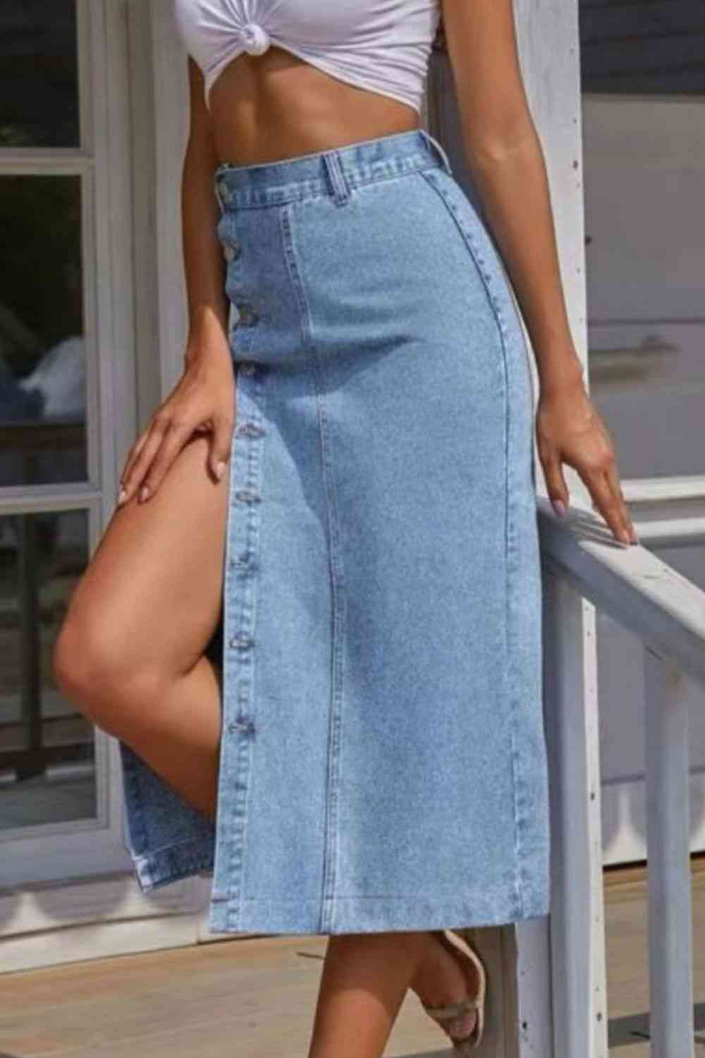 Lovely In Denim Skirt