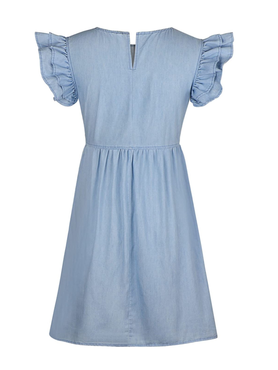 Little Miss Innocent  Cap Sleeve Denim Dress