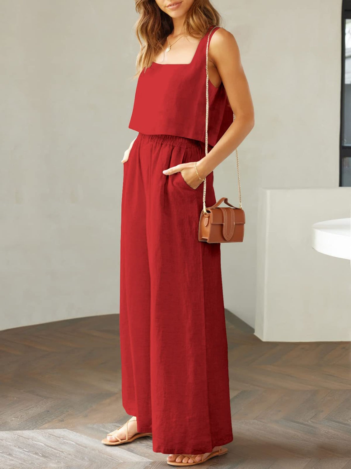 If I could Turn Back Time Top & Wide Leg Pants Set