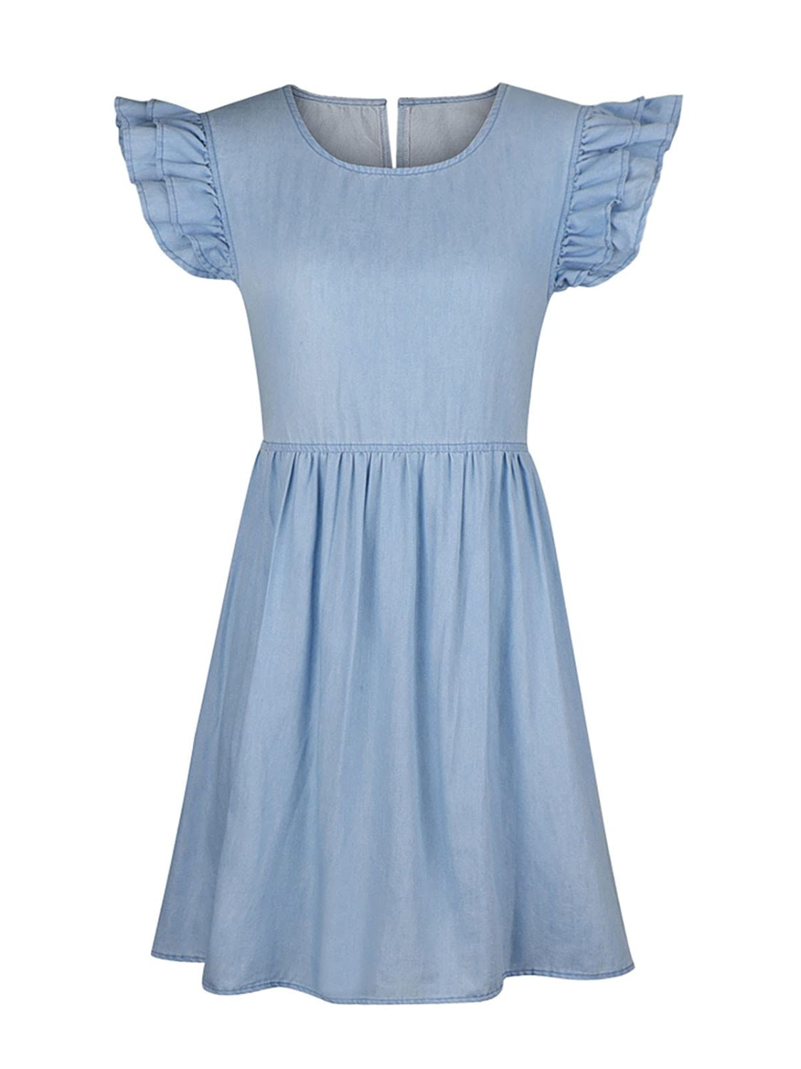 Little Miss Innocent  Cap Sleeve Denim Dress