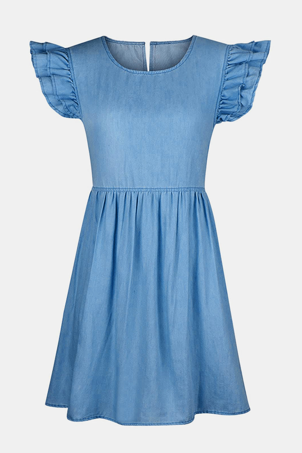 Little Miss Innocent  Cap Sleeve Denim Dress