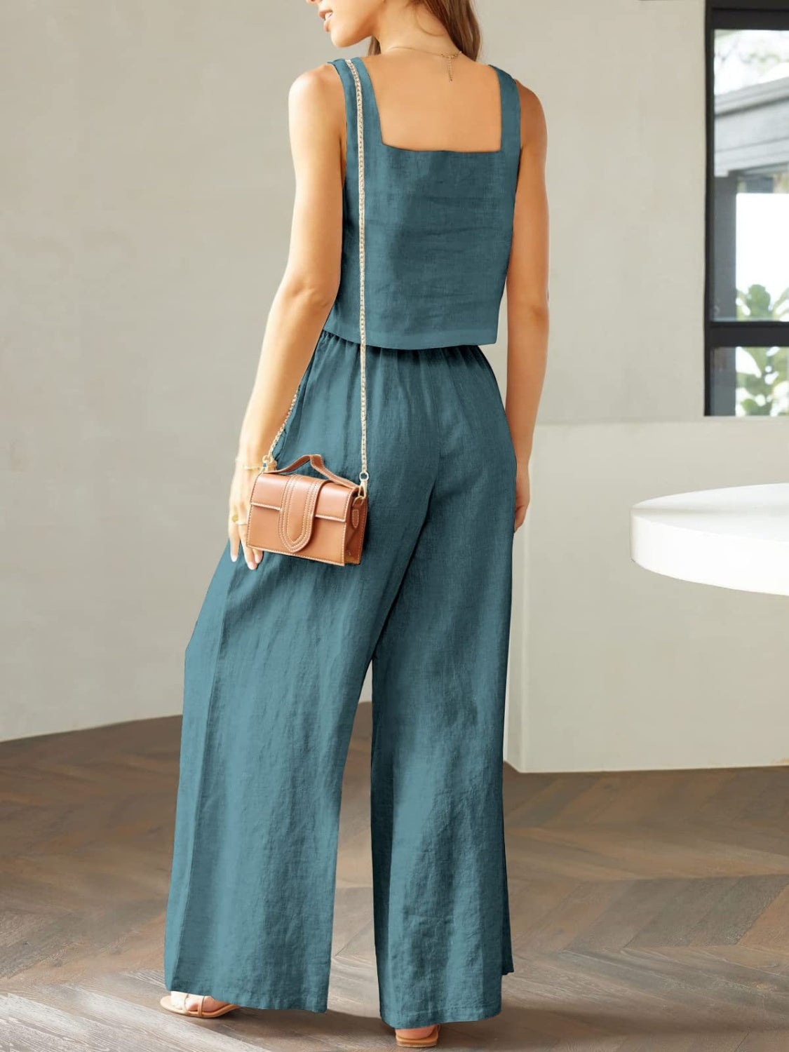 If I could Turn Back Time Top & Wide Leg Pants Set